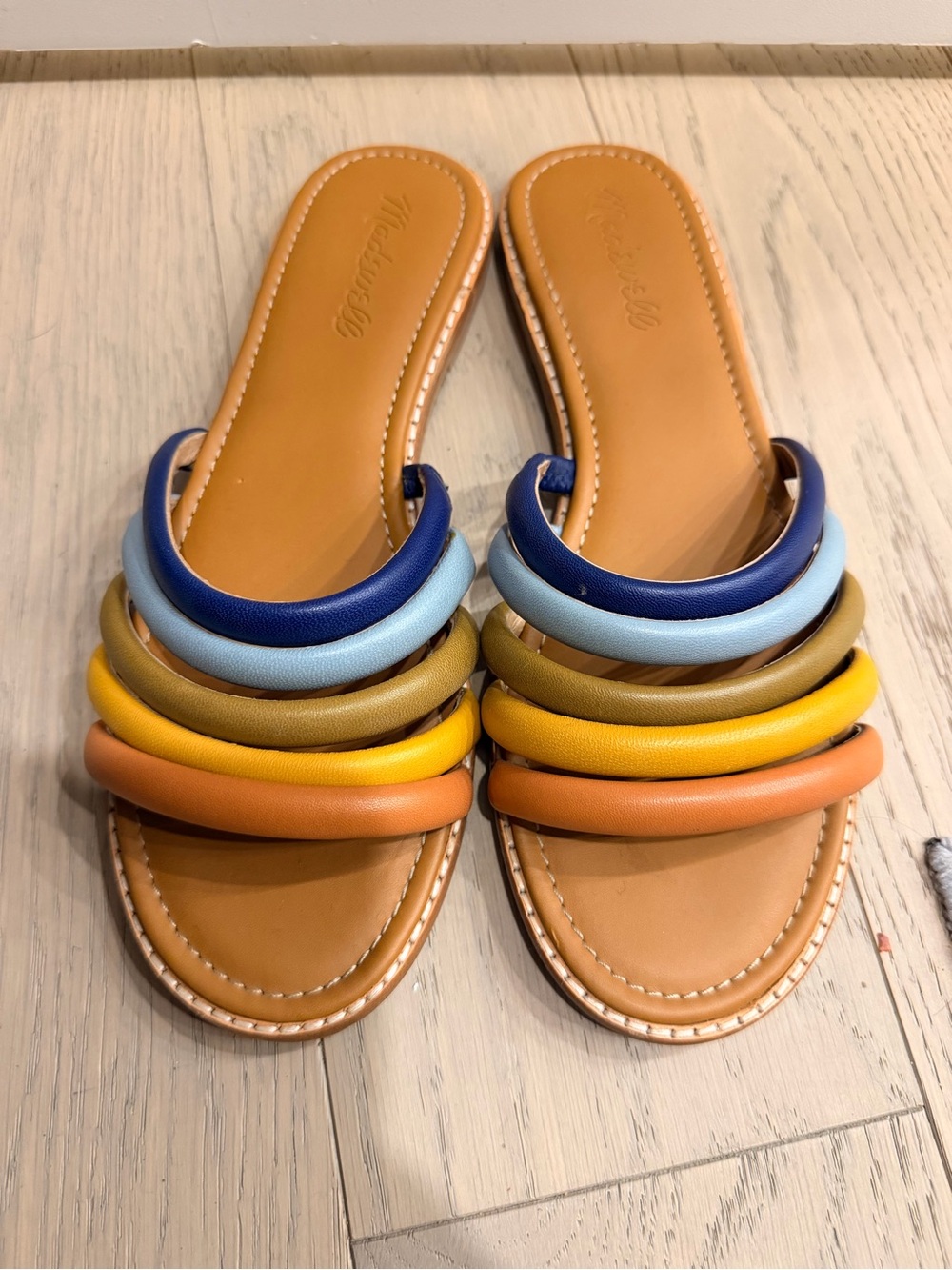Madewell Leather Addie Rainbow Slide Sandals